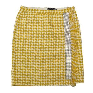 RARE VINTAGE Dolce & Gabbana Yellow Crystal Fringe Skirt –‎ Size IT 38 /US 2